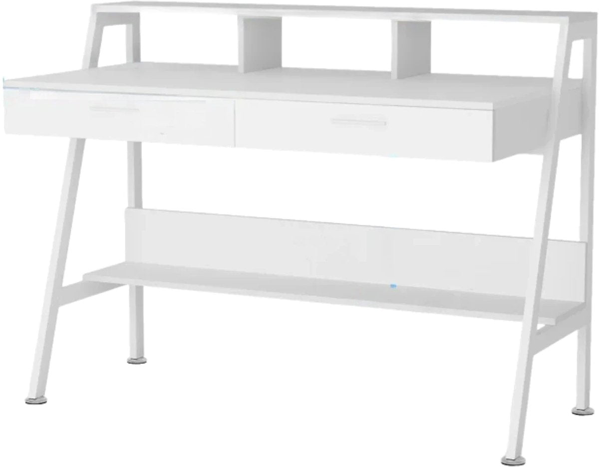 Bureau voor thuis - Met 2 lades - 120 cm - Wit - Computerbureau - Voor volwassenen - Dames
