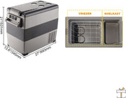 Koelbox - Deluxe 55L - Elektrisch - Koelkast/Vriezer - Auto/Camping - DC/AC - Koelt & verwarmt