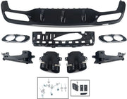 Achterbumper Diffuser met Uitlaat Tips - Voor Mercedes E-Klasse W213 E300/E43 (2016-2020) - Zwart - Auto Accessoires