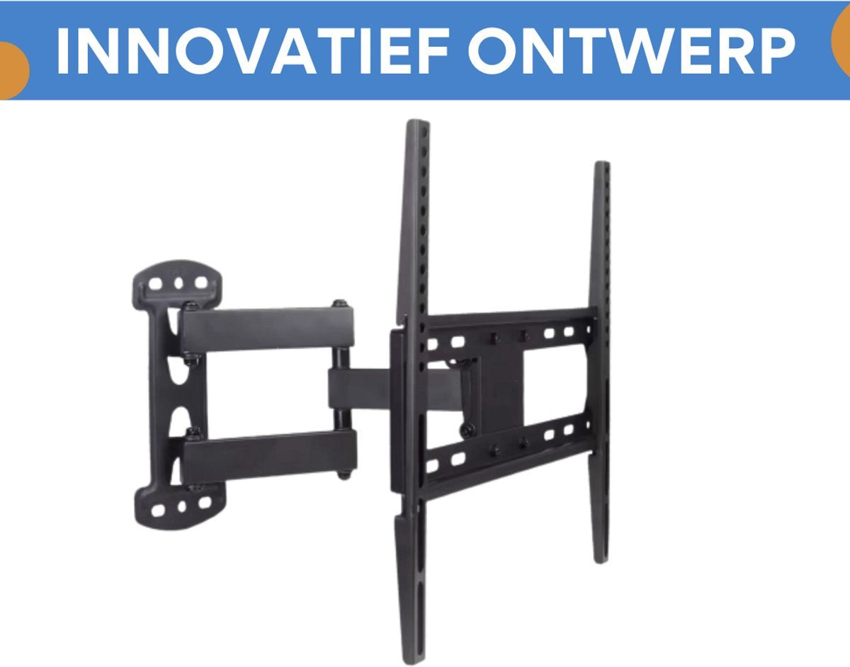TV muurbeugel Vaylen - Voor 32"-55" inch - Draaibaar en kantelbaar - Ultra Slim & ruimtebesparend - Beugel statief - Zwart