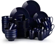 Artesano Serviesset Santivo - 48 delig - 12 persoons - Donkerblauw - Dinerborden - Bordenset - Diepe borden - Ontbijtborden - Servies - Keukenservies