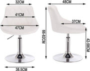 Barkruk Norino deluxe - Industrial - White - Barkrukken set van 1 - Barstoel Kruk - Barstoelen met rugleuning - Keukenstoel - In hoogte verstelbaar - Kunstleer