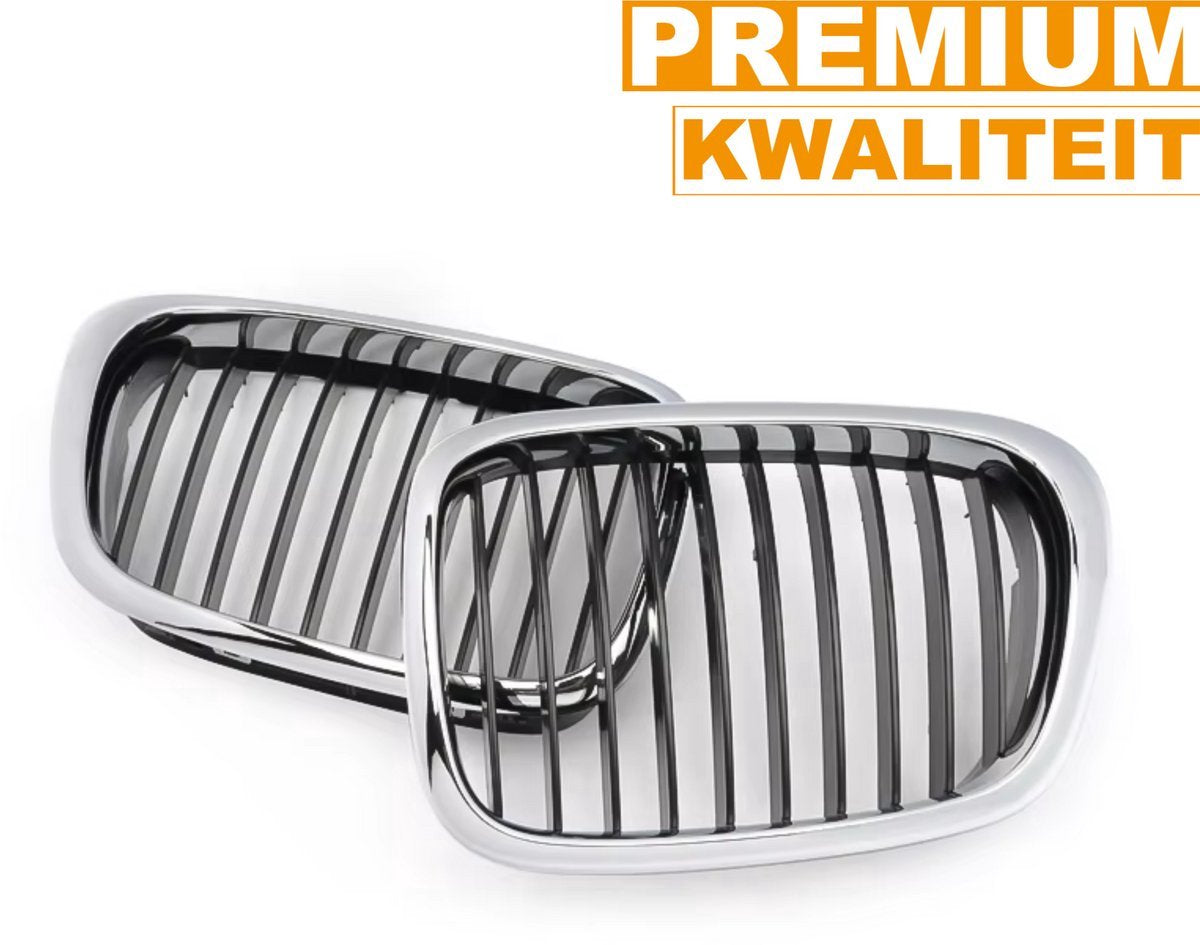Voorgrille Nitron - Voorbumper grill - Voor BMW E39 M5 Serie 525i/528i/530i/540i (1997-2003) - Chroom & Zwart - Auto accessoires