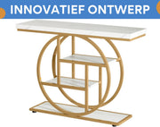 Moderne Haltafel Luno - 100cm - Consoletafel Wandtafel - Goud - Voor Woonkamer of Gang