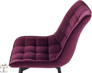 Happyment Luxe Eetkamerstoelen - Velvet Bordeaux - Woonkamerstoelen - Keukenstoelen - Kuipstoel - Set van 2, 4 of 6