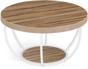 Salontafel Marina - Rond - Modern - Voor woonkamer - Bijzettafel - 95cm - Grijs