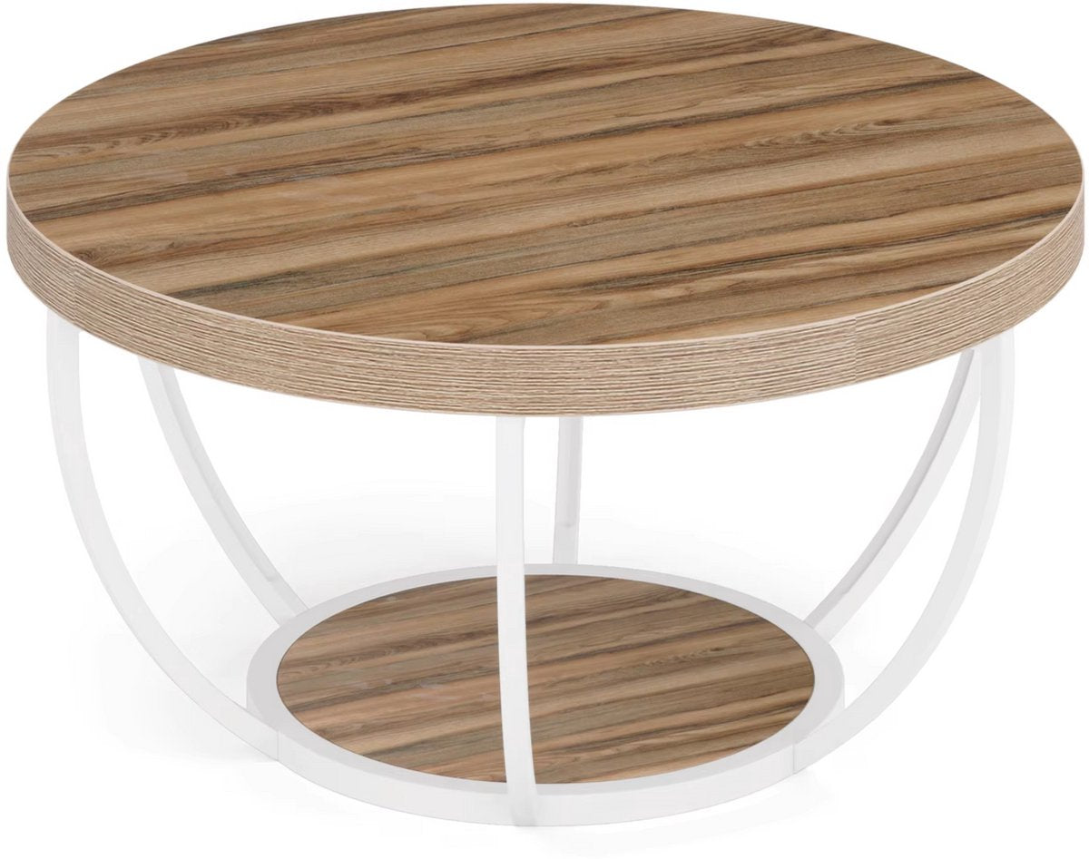 Salontafel Marina - Rond - Modern - Voor woonkamer - Bijzettafel - 95cm - Grijs