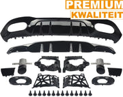 Diffuser Set Nitronox - Achterdiffuser en Uitlaatpijp - Voor Mercedes A-Klasse W177 AMG A35 Look (2018+) - Zwart - Auto Accessoires