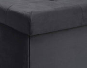 Moderne Opbergbank Hubertus - Met opbergruimte - Zitbank Poef - Voetenbank - Opbergbox hocker - Zitkist met deskel - Grijs - Velvet - 76x38x38 cm