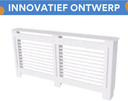 Grandiose Radiatorombouw - 152x92 cm - Ombouw rooster - Horizontale panelen - MDF - Stijlvol - Wit