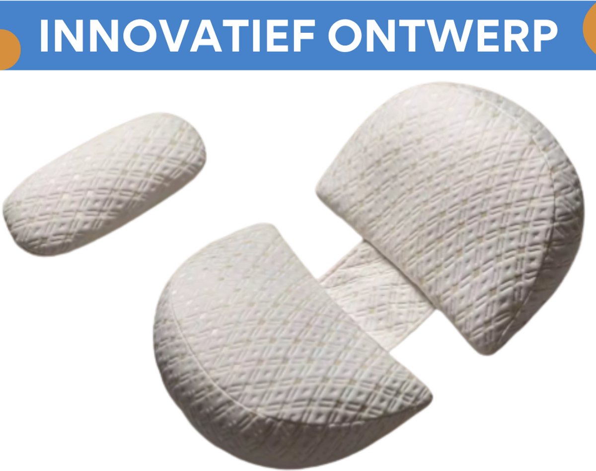 Ergonomisch zwangerschapskussen - Voor zijslapen - Body pillow - Zijslaapkussen - Voedingskussen - Verstelbaar - Wit