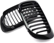 Voorbumper grille deluxe - Voor BMW E46 (1999-2003) 320i/323i/325i/328i/M3 (2000-2007) - Gloss Black - Racing Grills - Auto accessoires