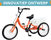 Kinderfiets 16 Inch - Kinder fiets driewieler - Oranje - Met mand - Kinderdriewieler - Voor jongens