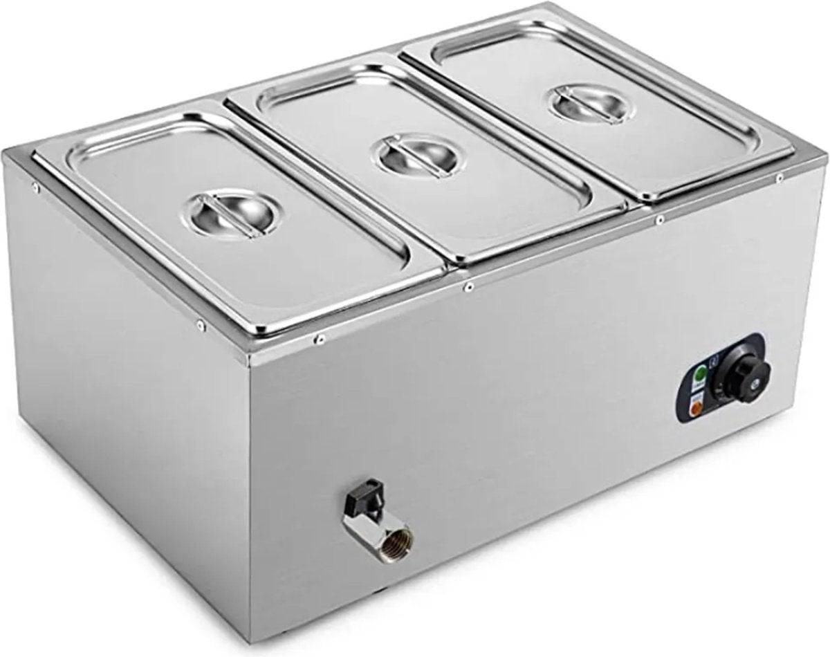 Happyment Buffetwarmer PRO - Electrisch - Chafing Dish - Warmhoudbakken - Warmhoudbakken 3 Voor Buffet - 3 Delig