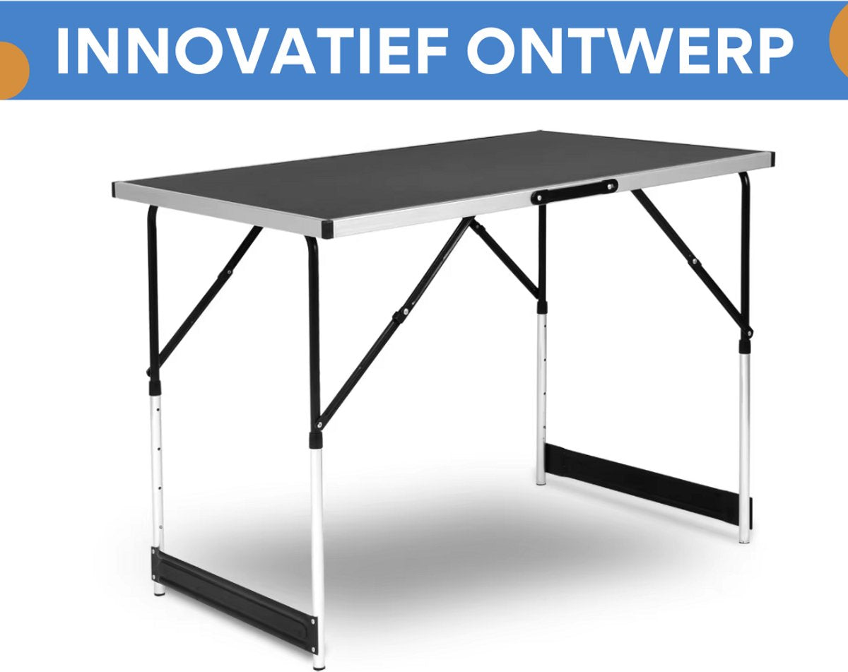 Aluminium Staal Opvouwbare Campingtafel - Voor Buiten - Dinertafel voor Tuin, Balkon, Picknick, BBQ en Familiefeest