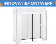 Foliekas Tuinkas - Winterbestendig - PE-folie 135 g/m² - Kweekhuis - Broeikas - Kweekkast voor tomaten & klimplanten - 200x66x170cm Wit