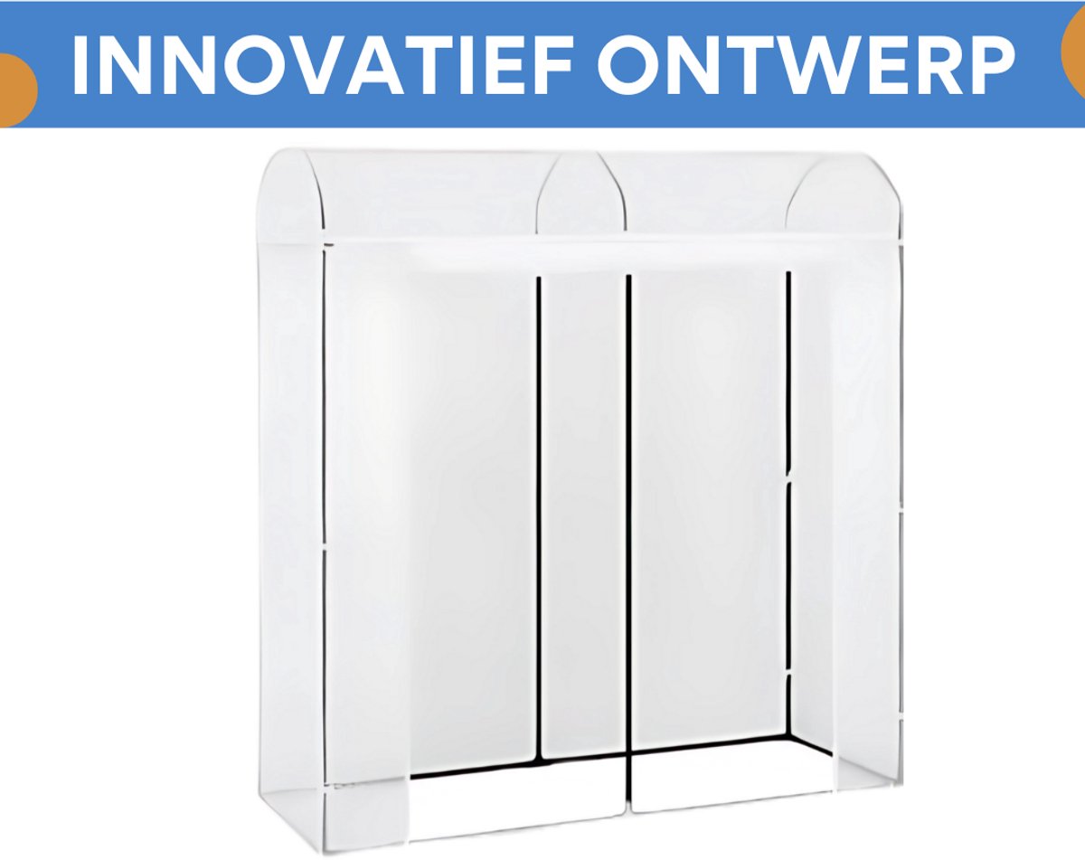 Foliekas Tuinkas - Winterbestendig - PE-folie 135 g/m² - Kweekhuis - Broeikas - Kweekkast voor tomaten & klimplanten - 200x66x170cm Wit