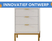 Nachtkastje - Bijzettafel - Voor slaapkamer - met opbergruimte - Wit - 65,5 cm hoog × 50 cm breed × 40 cm diep