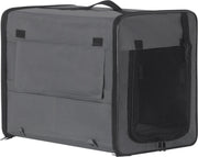 Happyment Hondenbench Buni - Dierenbench auto - Dierenbench - bench - Autokennel - resibench - vervoersbox dieren - Transportbox huisdier - Stof - Grijs - 90x59x67cm
