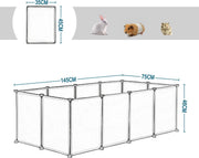 Dierenren - Wit - Puppyren - Verstelbaar - Kleine Dieren - 145x75x46cm