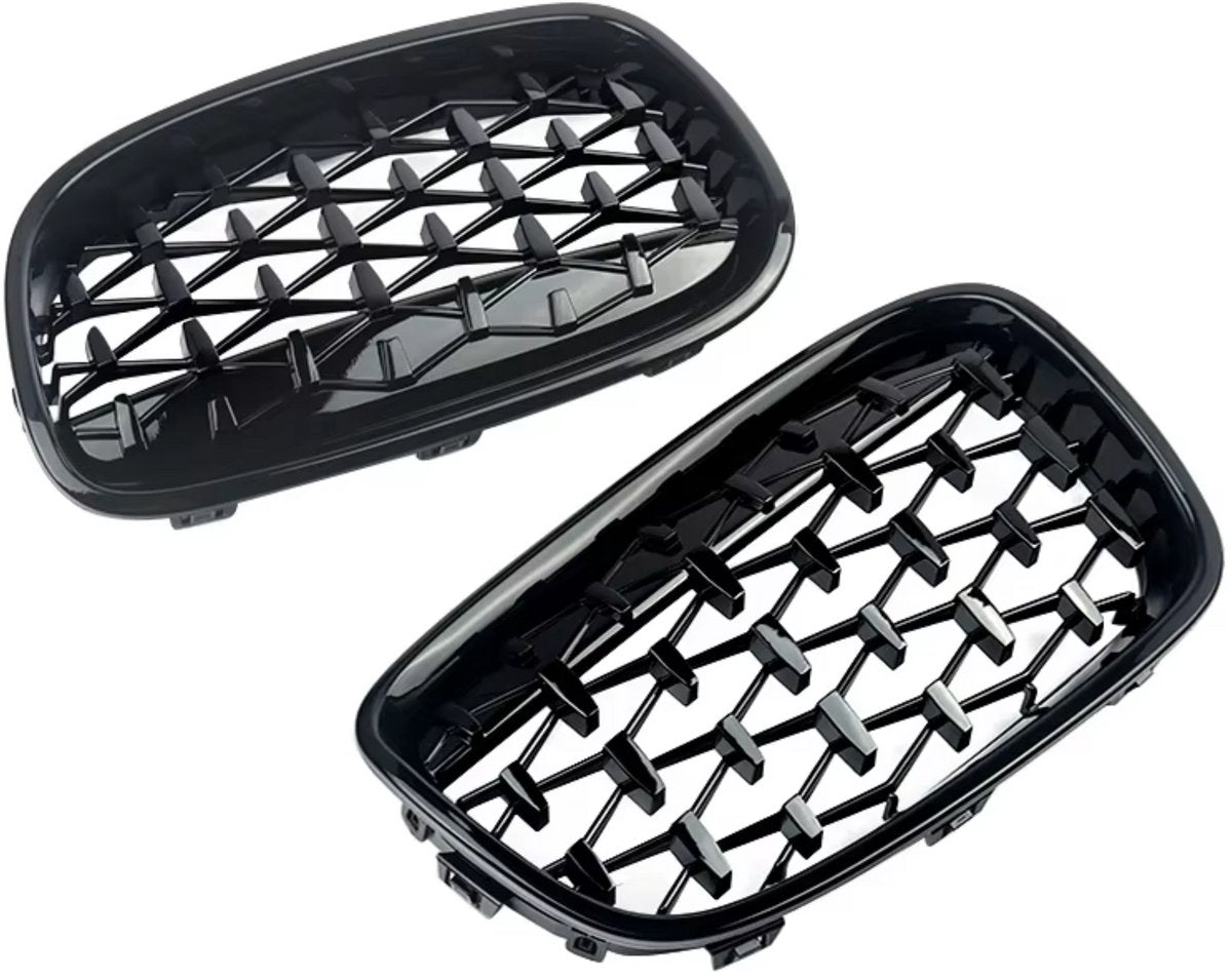 Voorbumper - Voor BMW 1 Serie F20/F21 2011-2014 - Auto accessoires - Voorgrille - Diamant stijl - Gloss Zwart
