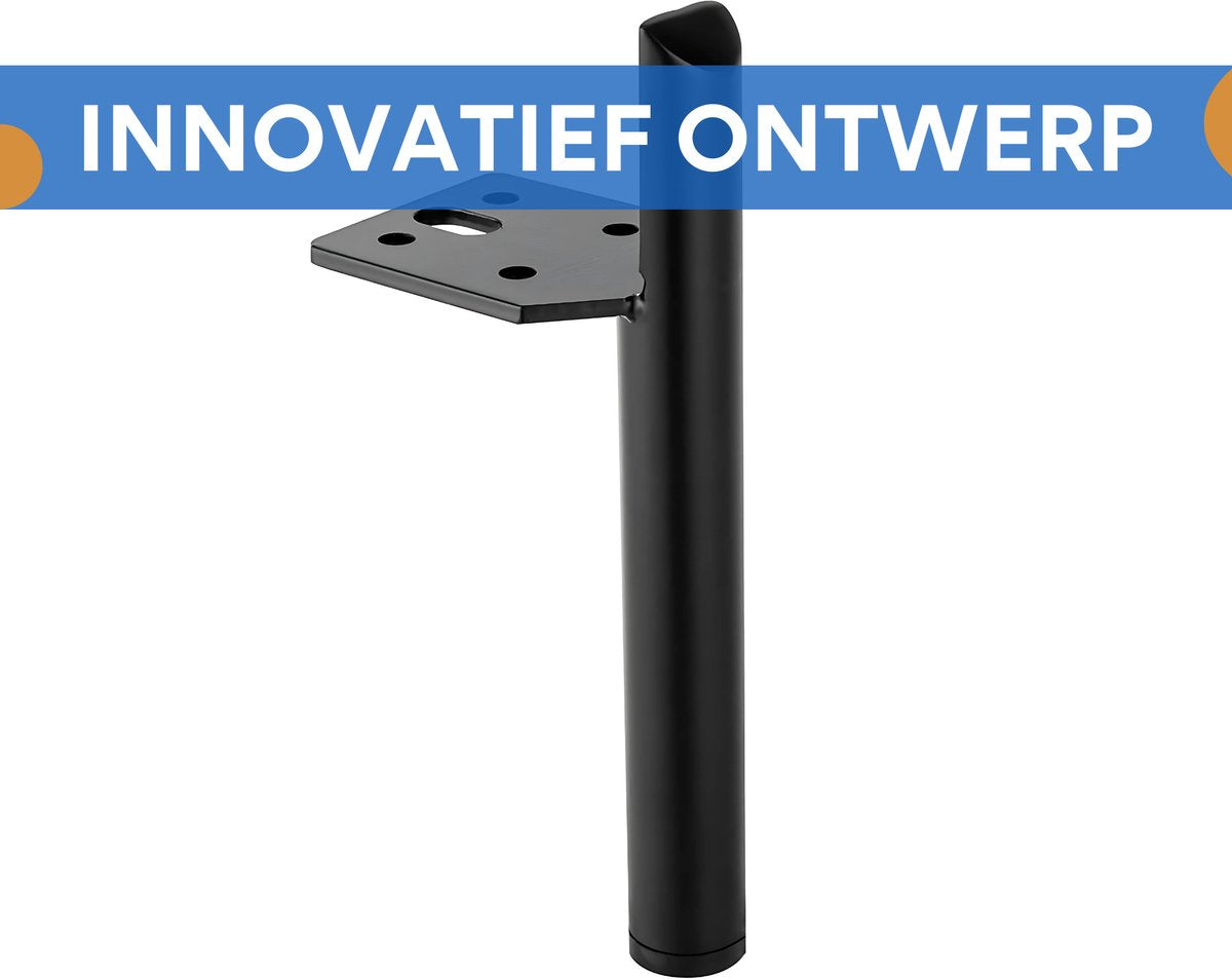 Set van 4 Meubelpoten - Meubelvoeten - Meubelpootjes - Voor Bank, Tafel, Tv-meubel en Bed - Rechte Poten -Zwart - Metaal - 15 cm Hoog