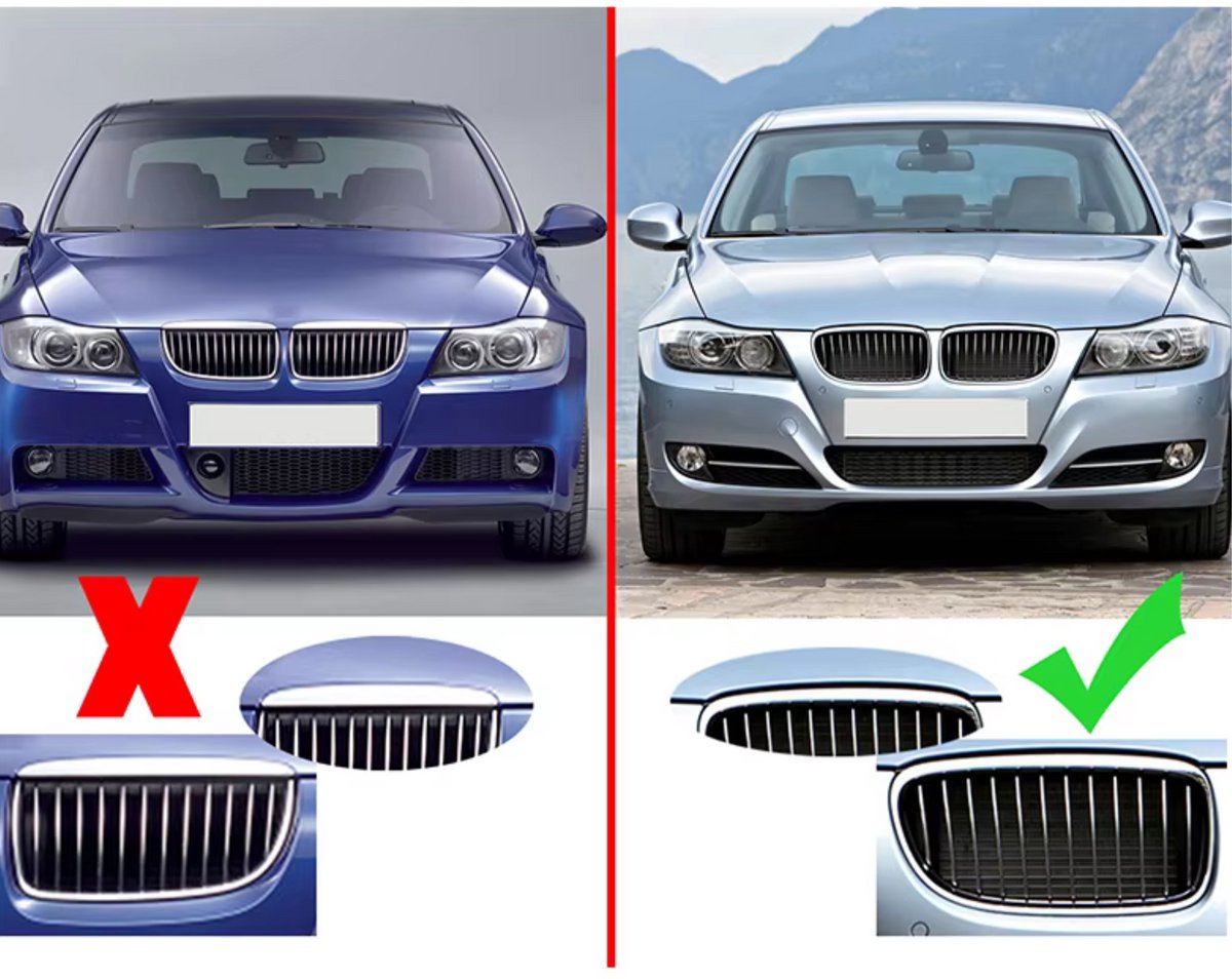 Voorbumper - Voor BMW E90/E91 Sedan 2009-2011 - Auto accessoires - Niergrille - Front grille - Gloss Zwart