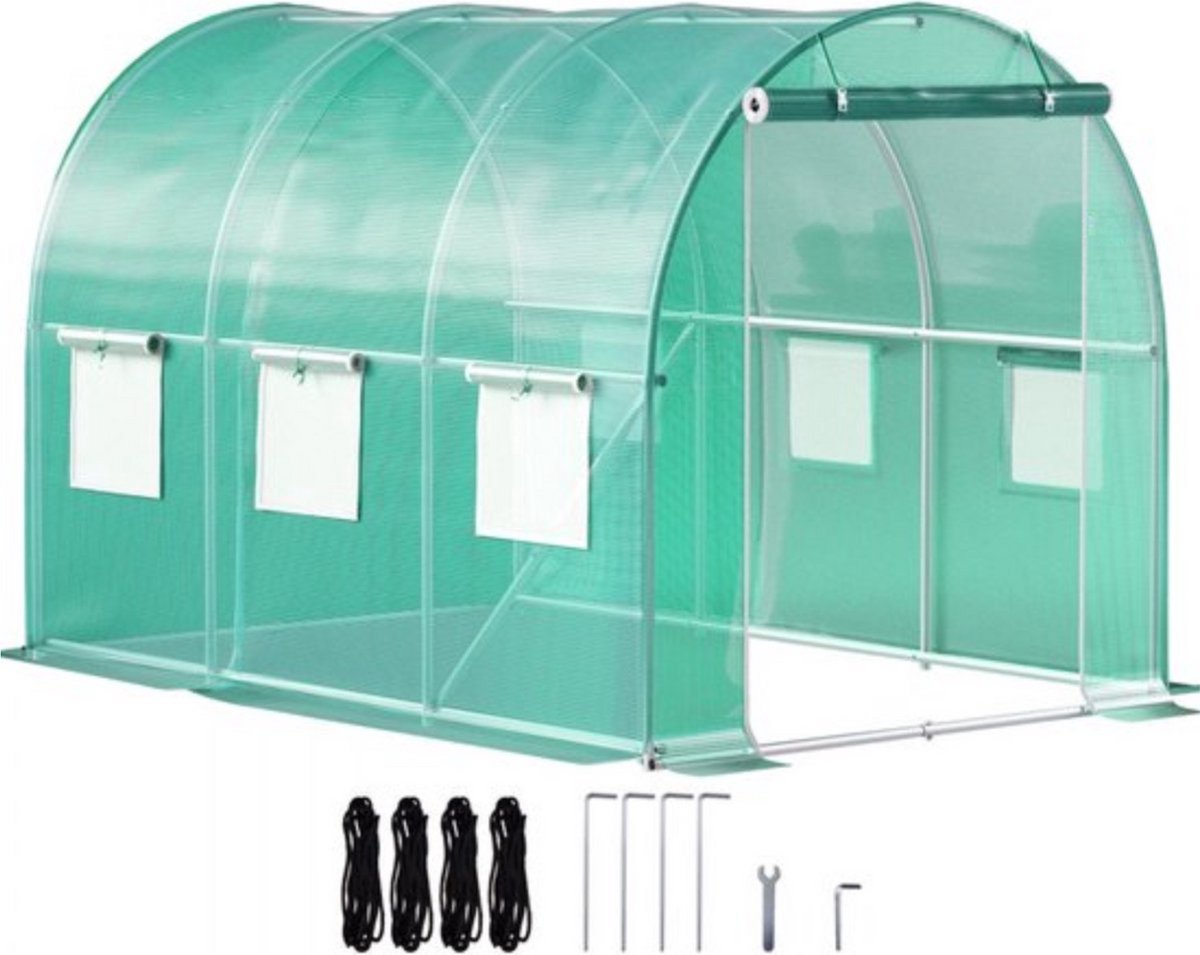 Inlooptunnelkas Deluxe - Kas - Tunnelserre - Kweekkas - Broeikas - 3x2,1x2,1 m - Waterdichte Tuinserre - Gegalvaniseerd Frame