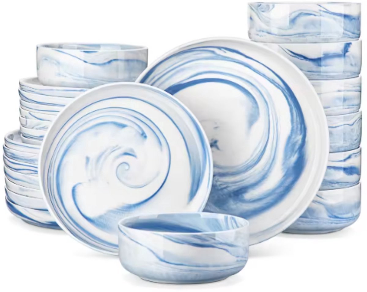 Velvet Bordenset – Serviesset – 8 persoons – 24 delig – Blauw Keramisch – Breakfast Plates – Perfect voor diner
