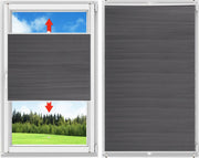 Happyment Honinggraat deluxe gordijn - Grijs 70x120cm - Rolgordijn - Lichtdoorlatend - Isolerend - Zonder boren - Polyester