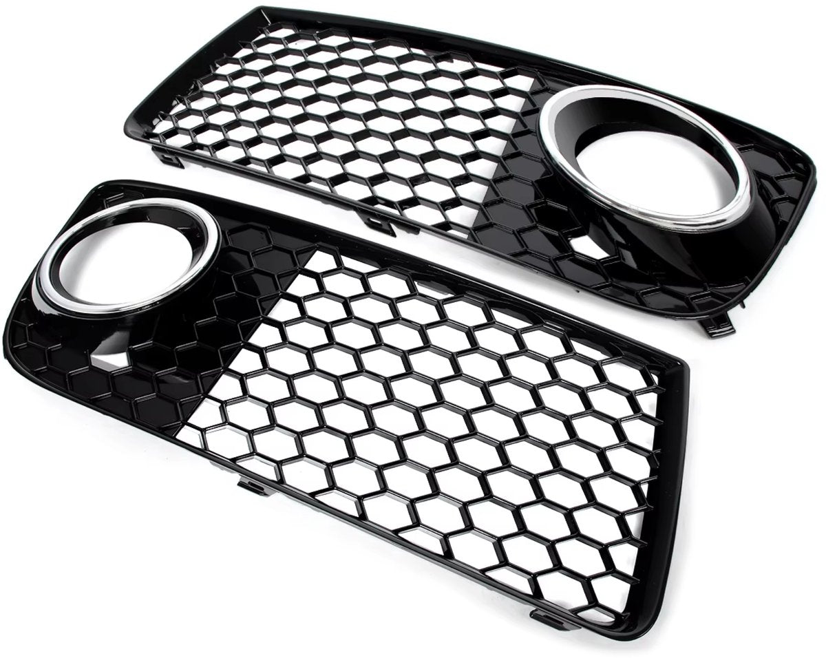 Voorbumper Mistlicht Grille Covers - Voor Audi TT MK2 8J (2010-2014) - Honingraat Mesh