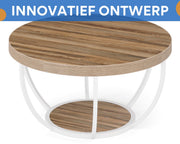Salontafel Marina - Rond - Modern - Voor woonkamer - Bijzettafel - 95cm - Grijs