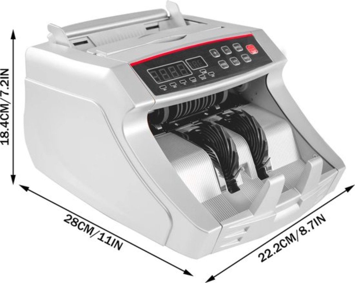 Geldtelmachine deluxe - Professionele biljettelmachine - Grijs - 1000 Biljetten p/min