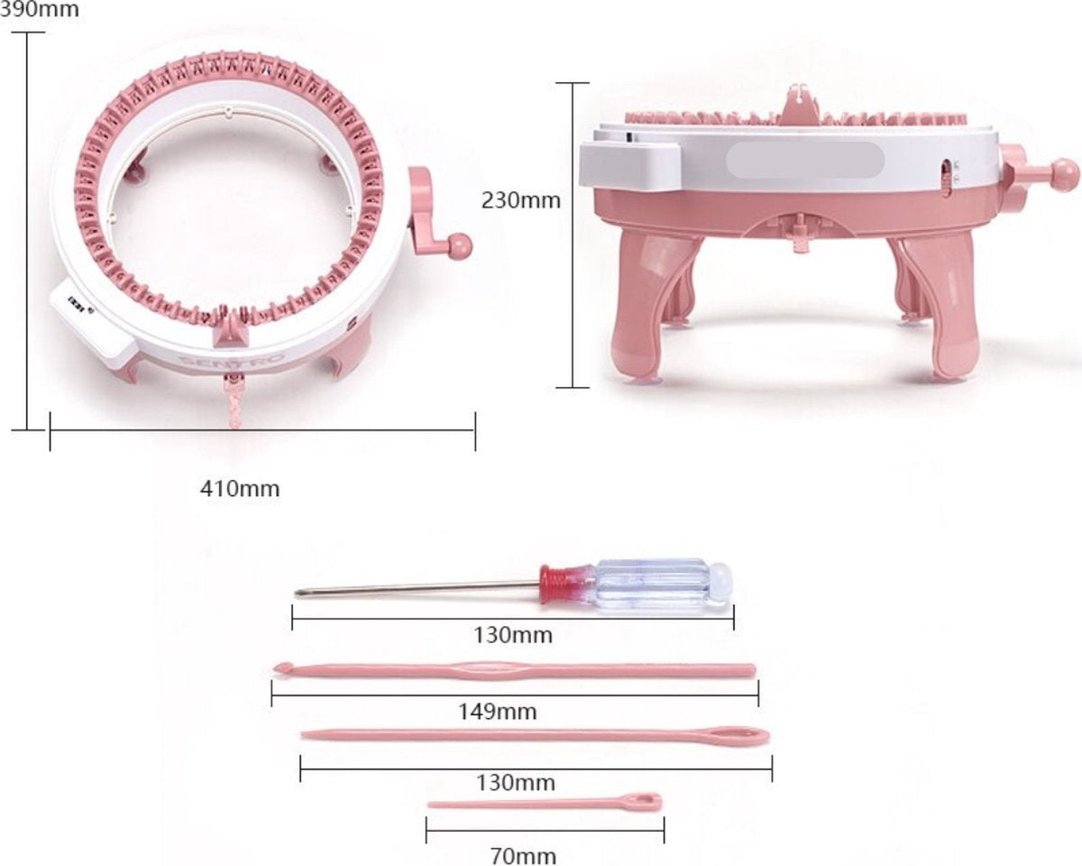 Happyment Breimachine - Breimolen - Punnikmolen - Knitting Machine - Wolmolen - Roze