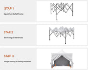 Waterdichte partytent - Met zijwanden - Wit - Luxe paviljoen - 3x3 m
