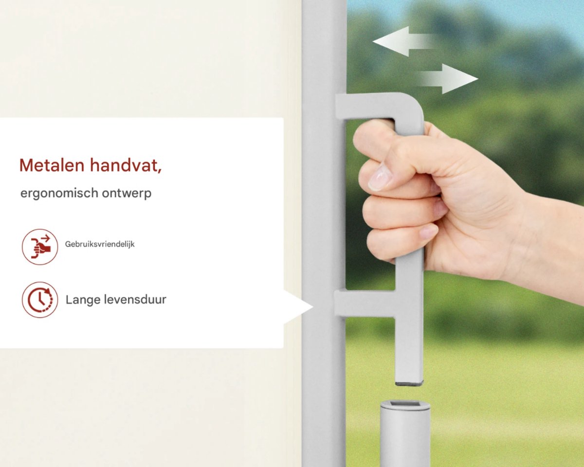 Uitschuifbare Zijluifel - Windscherm - Tuinscherm - Voor Balkon, Terras of Tuin - Waterdicht & Intrekbaar Privacyscherm - Zon- en Windbescherming -180x350cm cream