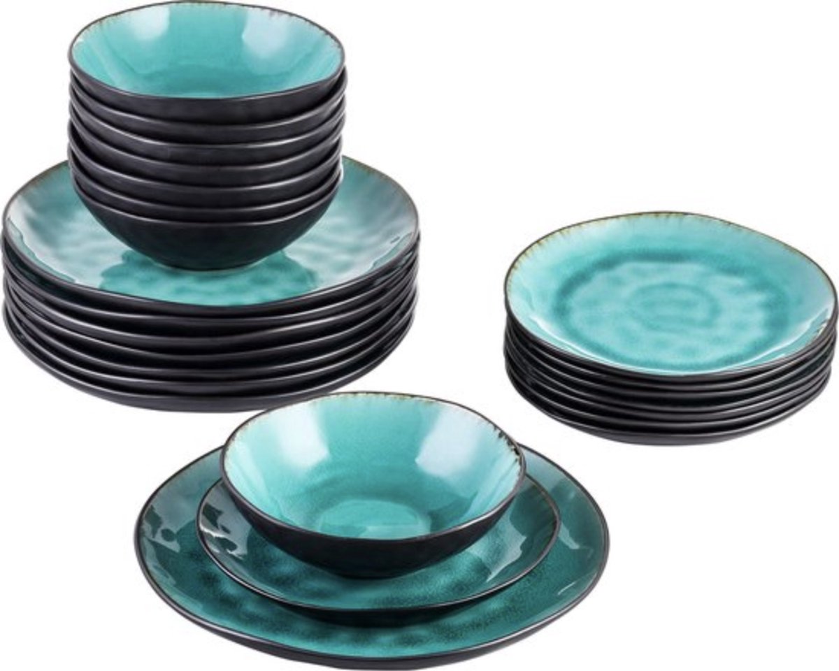 Happyment Keramisch Serviesset - Vintage - Veelzijdig Gebruik - Premium Kwaliteit