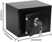 Moderne kluis - 23cm - Brandwerend en waterdicht - Kluisjes met cijferslot - 2 sleutels - Digitaal toetsenbord - Zwart