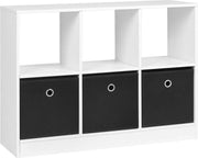 Happyment Boekenkast Bilta - Industrieel - 6 Vakken - Oak - 3 Lades - Boekenrek - Woonkamer, slaapkamer en kinderkamer - Hout - 80 x 60 x 30 cm