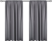 Happyment Gordijnen set Diva 2 stuks - Grijs 135x245cm - Verduisterend - met Plooiband - Fluweel Isolerend