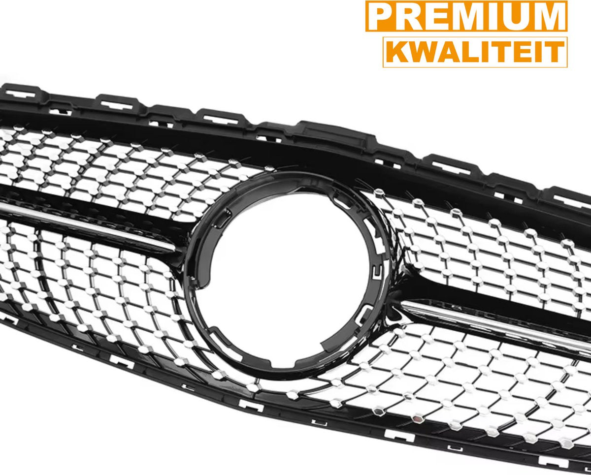 Voorbumper Grille - AMG Diamant Stijl - Gloss Zwart - Voor Mercedes C-Klasse W205 (2018+) - Auto Accessoires