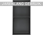 Douchenis - Wandnis - Inbouwnissen - Voor Badkamer & Douche - RVS - Zwart - 33 × 64 cm