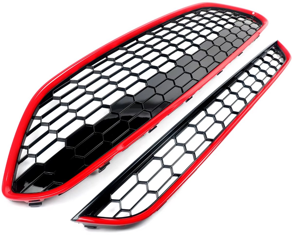 Voorbumper - Voor Ford Fiesta MK7 Facelift 2013-2017 - Auto accessoires - Boven- en ondergrille - Rooster set