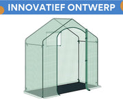 Foliekas Tuinkas - Winterbestendig - PE-folie 135 g/m² - Kweekhuis - Broeikas - Kweekkast voor tomaten & klimplanten - 200x80x200cm Groen