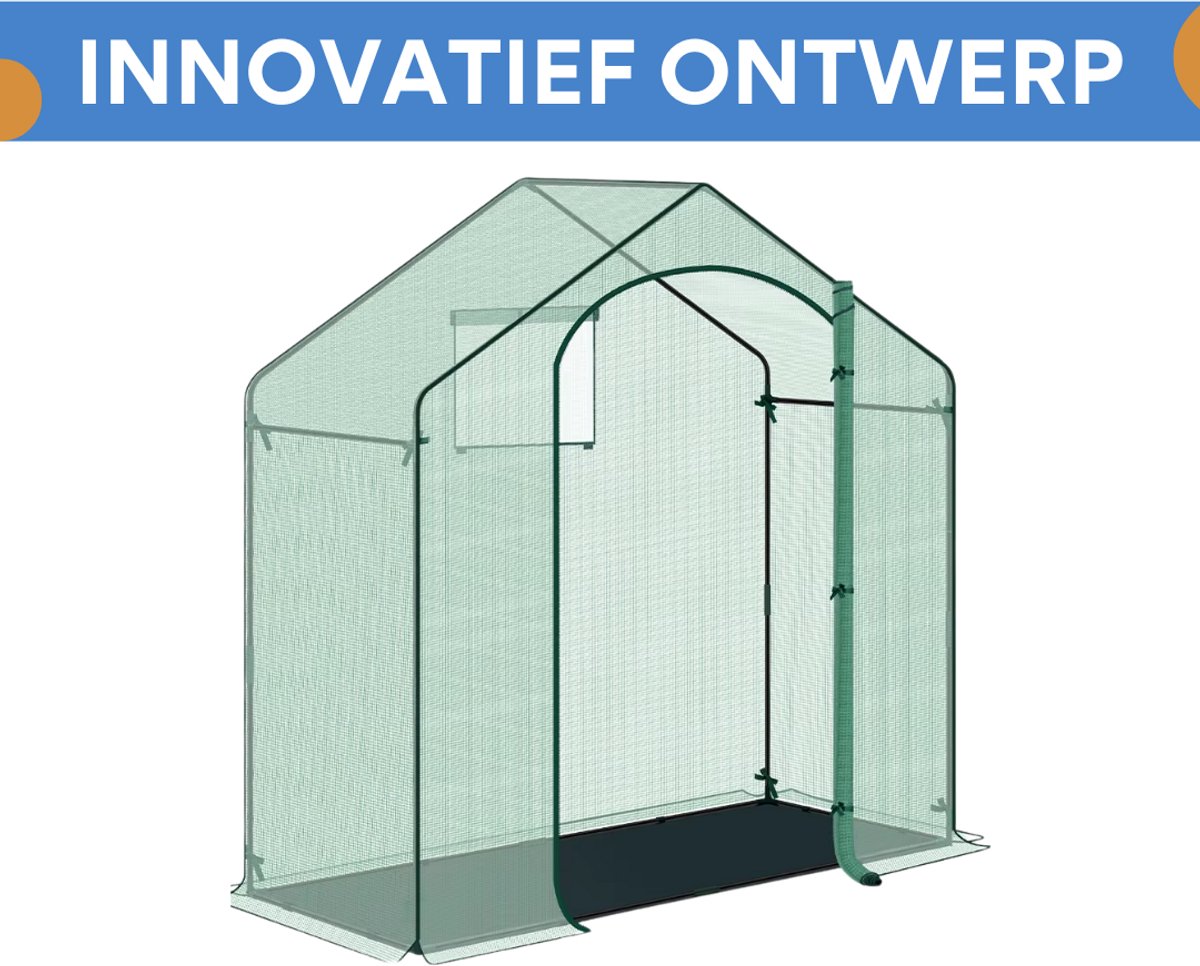 Foliekas Tuinkas - Winterbestendig - PE-folie 135 g/m² - Kweekhuis - Broeikas - Kweekkast voor tomaten & klimplanten - 200x80x200cm Groen