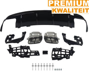 Voorbumper met Uitlaat - Voor Mercedes CLA W117/C117/X117 (CLA260/CLA45)- Glanzend Zwart - Auto Accessoires