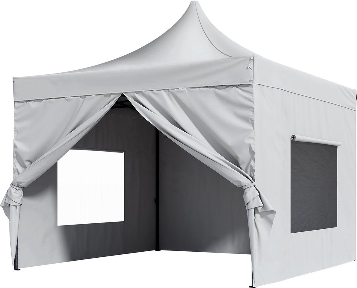 Opvouwbaar tuinhuis - Party tent - Luxe paviljoen - 3x3 m - Wit