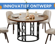 Ronde Eettafel Zurich - Voor 4 personen - 120cm - Voor Keuken of eetkamer - Bruin