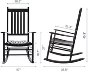 Schommelstoel Tavien - Wipstoel - Voor Slaapkamer, Woonkamer, Tuin & Balkon - Grote Stoel voor Volwassenen - Zwart