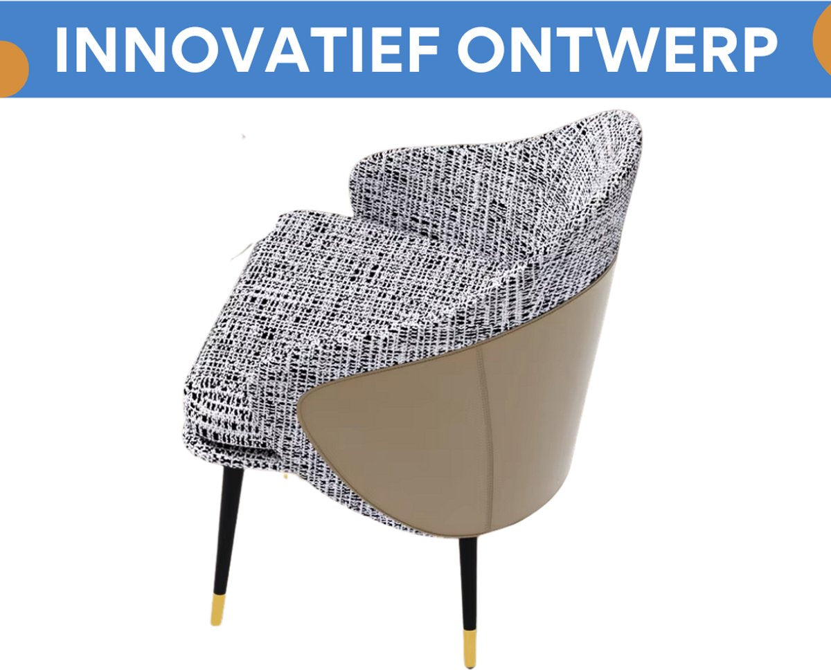 Moderne Eetkamerstoelen Milano - Set van 2 - Met Hoge Dichtheid Sponsschuim - Elegante Keuken- of Restaurantstoel - Lounge - Khaki